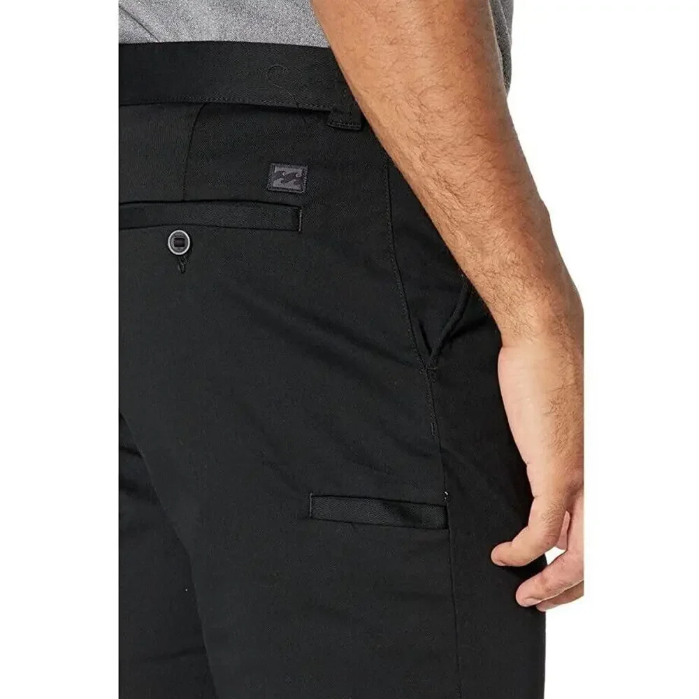 Billabong Men's Black Twill Stretch Cotton Blend Carter Chinos Shorts Size 30